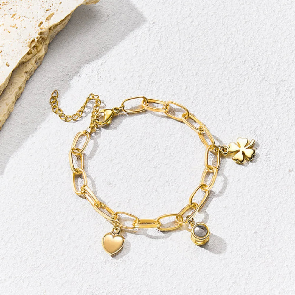 Custom Photo Projection Heart Bracelet