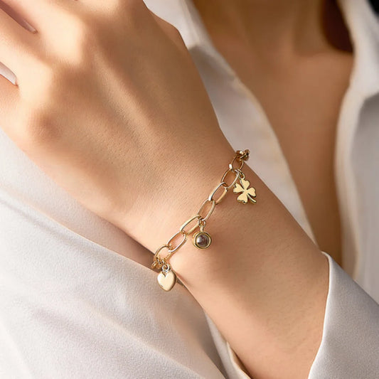 Custom Photo Projection Heart Bracelet