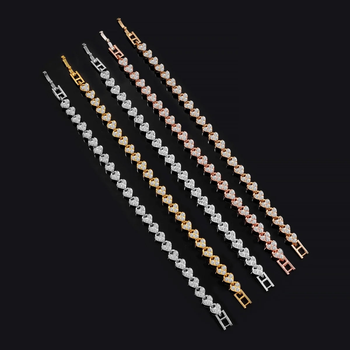 Roman Imitation Crystal Geometric Chain Bracelet