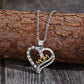 Alloy Inlaid Zircon Heart Pendant Necklace