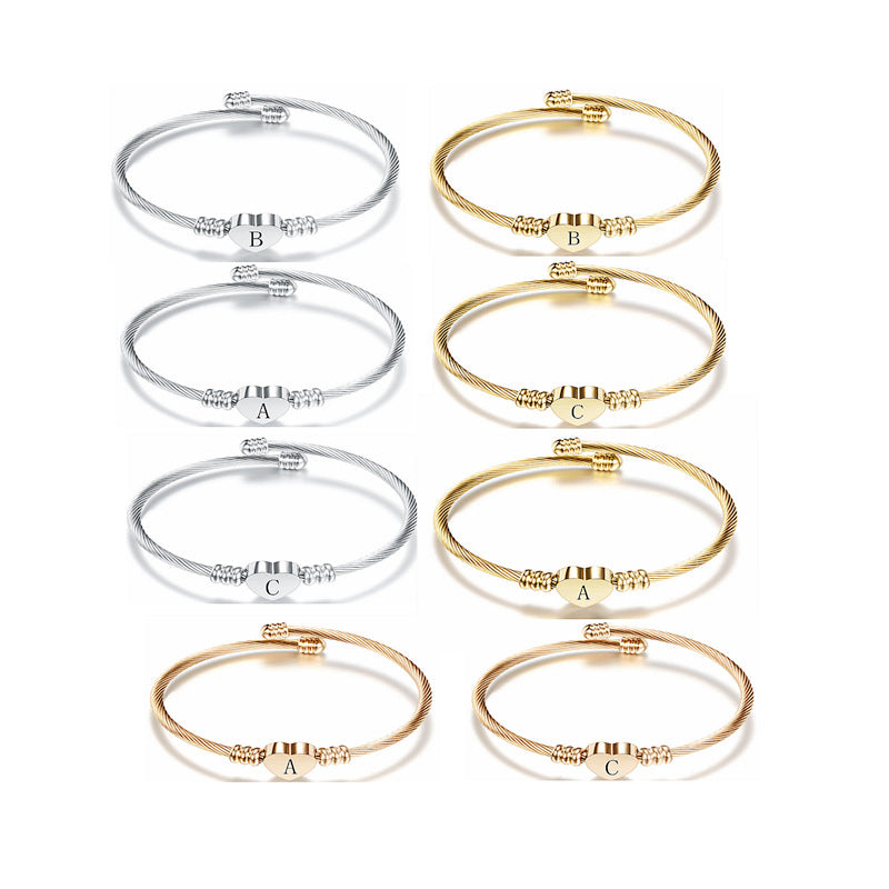 Love Wire Alphabet Bracelet