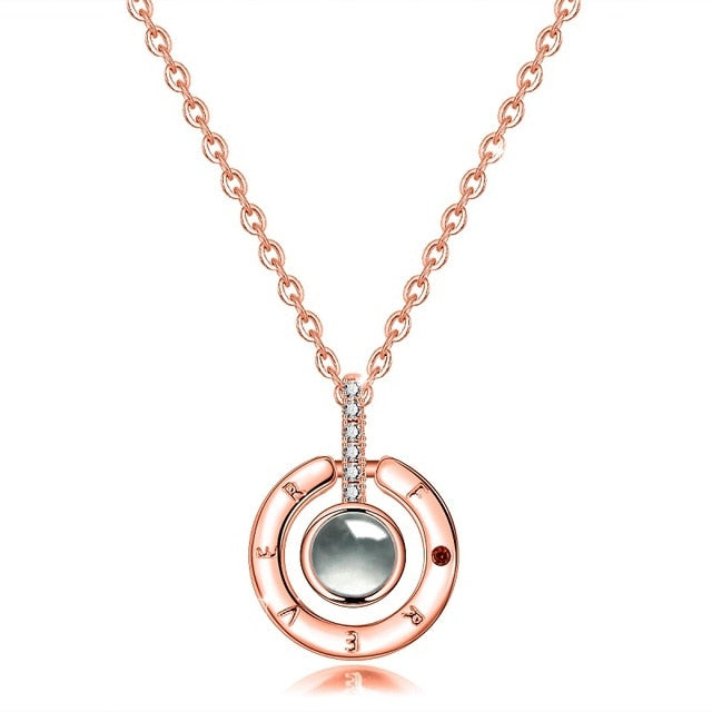 100 Languages "I Love You" Projection Pendant – Romantic Light Reveal Necklace