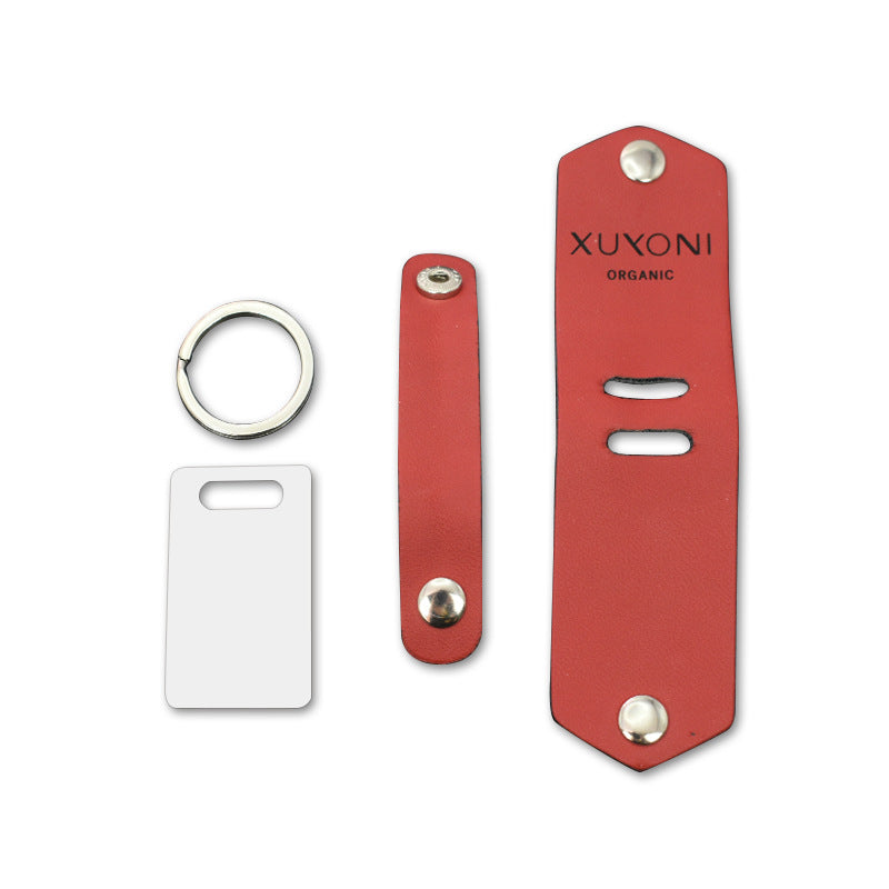 Custom Overprint Photo Leather Keychain – Detachable & Modern Art Design