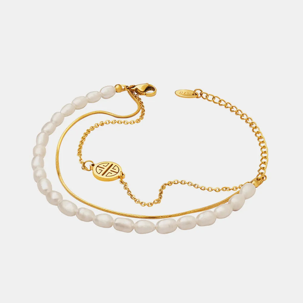 Titanium Steel Pearl Bracelet