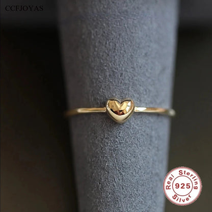 Gold Plated 925 Sterling Silver Heart Ring