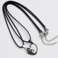Cat hug heart-shaped couple stitching necklace