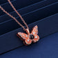 Colorful Butterfly Projection Pendant with Diamonds & Photo.