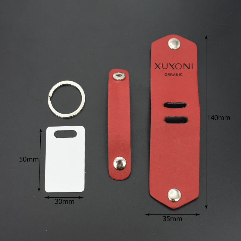 Custom Overprint Photo Leather Keychain – Detachable & Modern Art Design