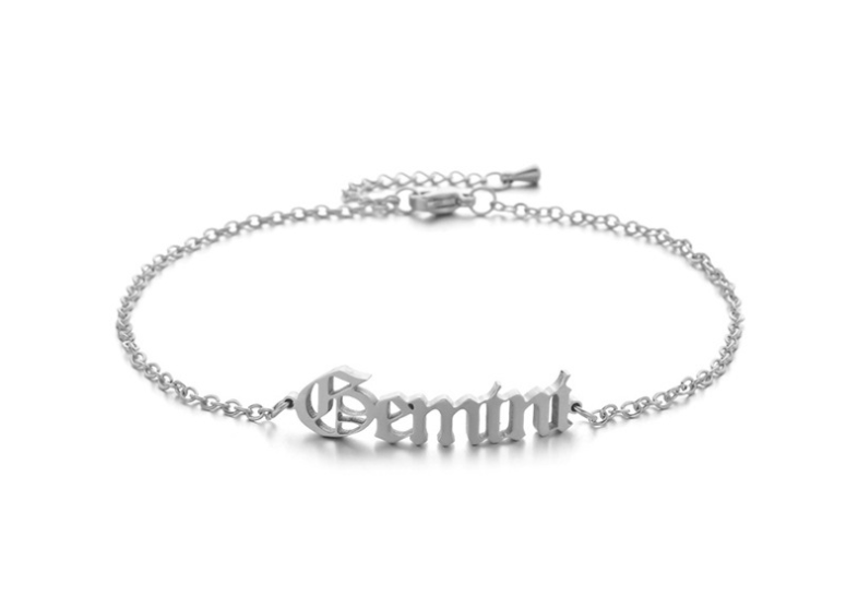 Stainless steel twelve constellation anklet