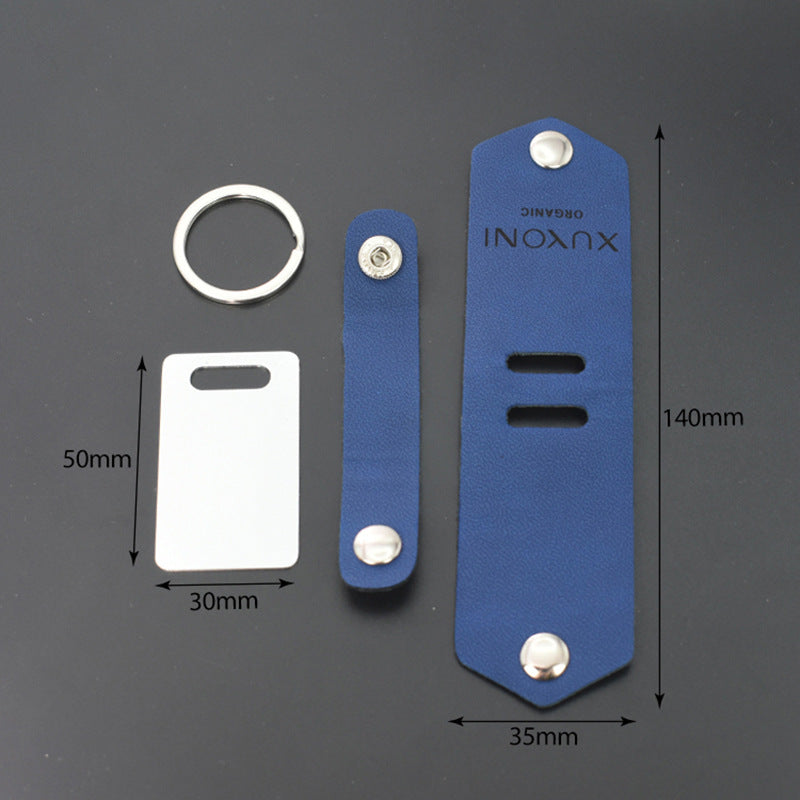 Custom Overprint Photo Leather Keychain – Detachable & Modern Art Design