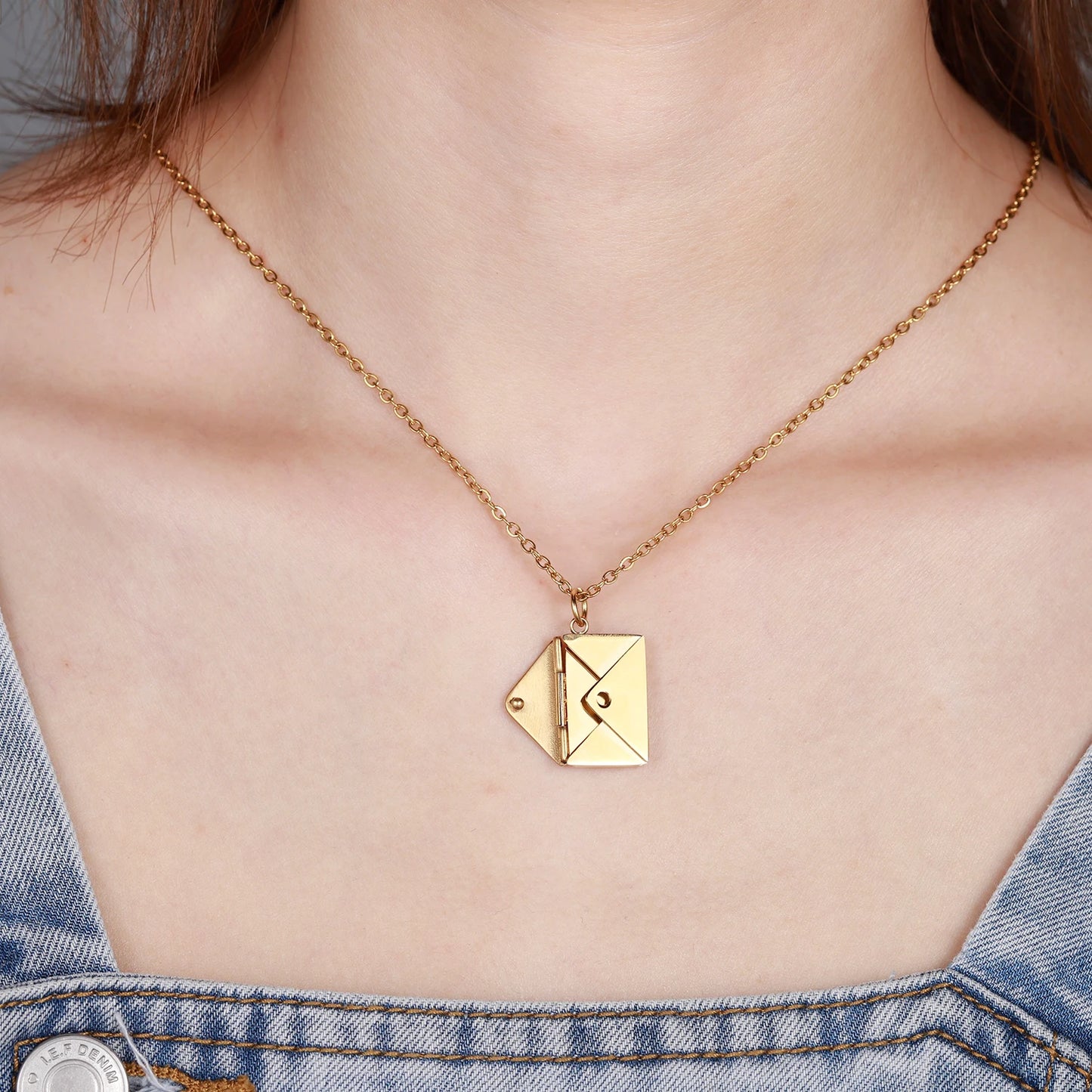 Personalized Envelope Photo Necklace