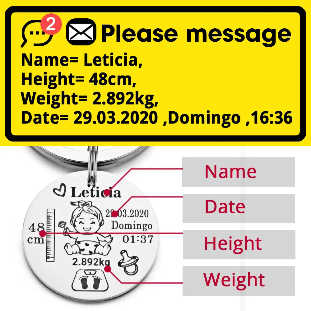 Lovely Personalized Baby Boys Girls Keychain