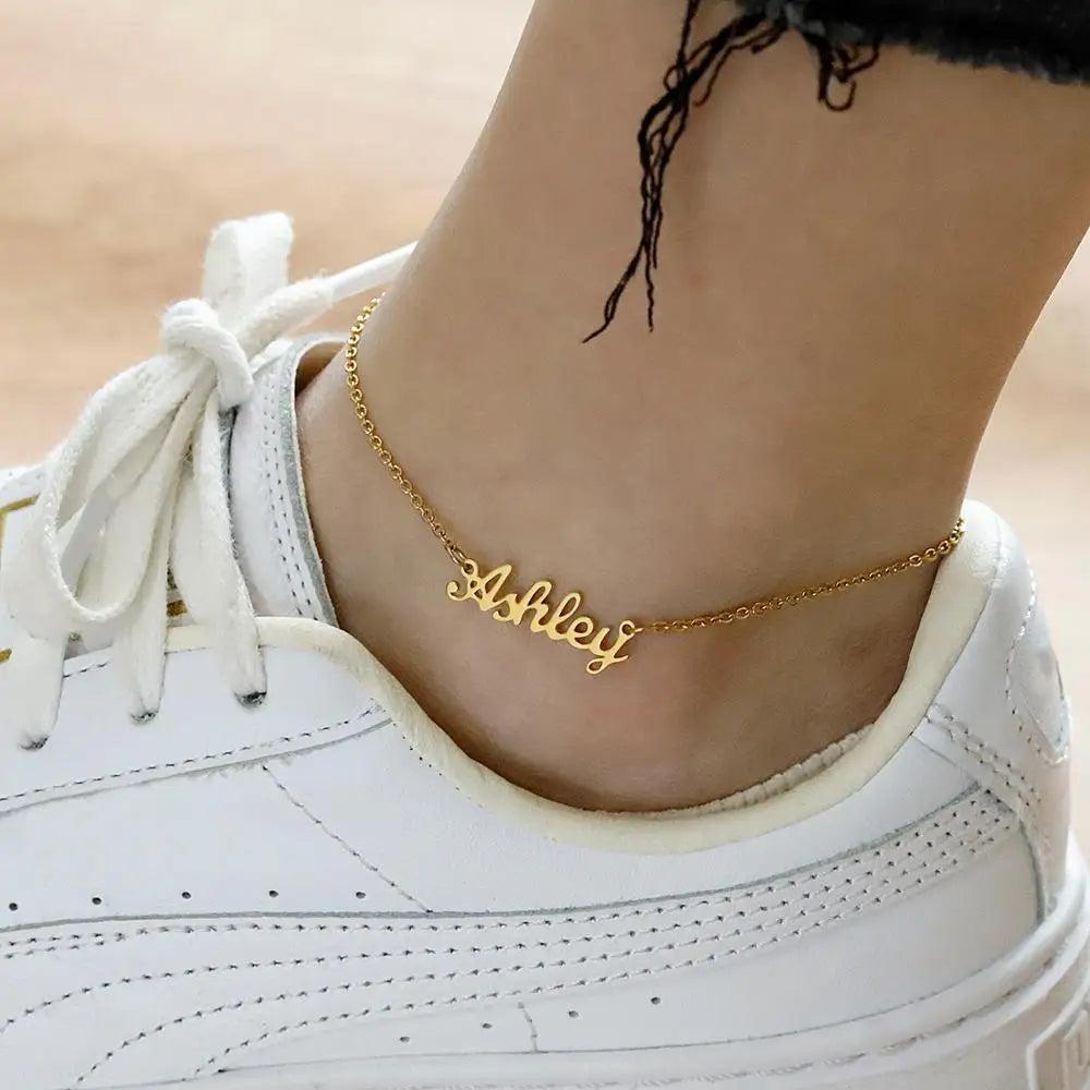 Personalized Name & Year Gold Anklet