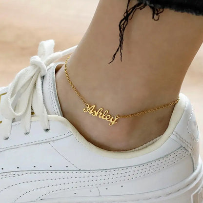 Personalized Name & Year Gold Anklet