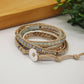 Amazonite Mix 5-Wrap Boho Bracelet with 316 Stainless Steel Box Chain