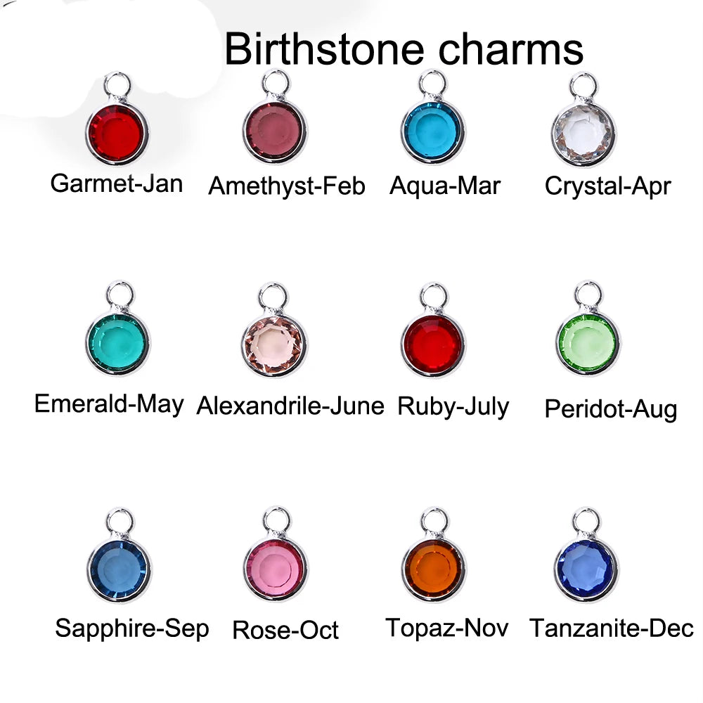 3D Rose Necklace Personalized Custom Birthstone