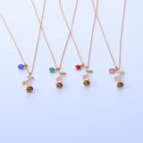3D Rose Necklace Personalized Custom Birthstone