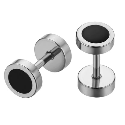 BONISKISS Stainless Steel 6mm Stud Earrings – Unisex Silver Jewelry