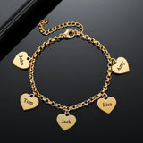 Gold Heart Charm Bracelet