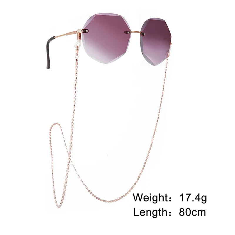 Custom Name Stainless Steel Glasses & Mask Chain