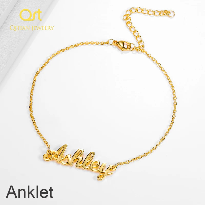 Personalized Name & Year Gold Anklet