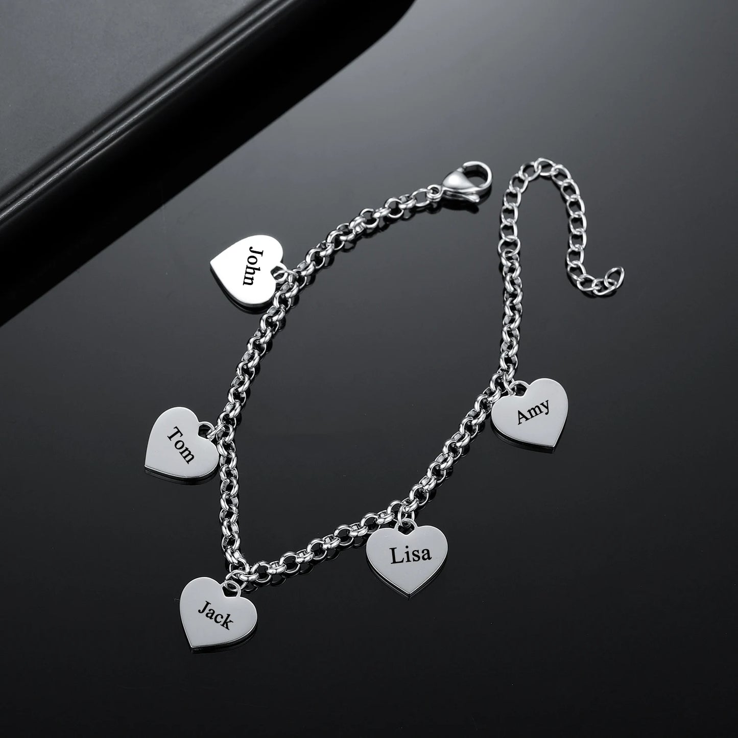 Gold Heart Charm Bracelet