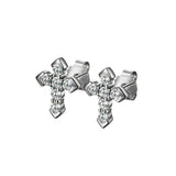 Moissanite Skeleton Cross Earrings