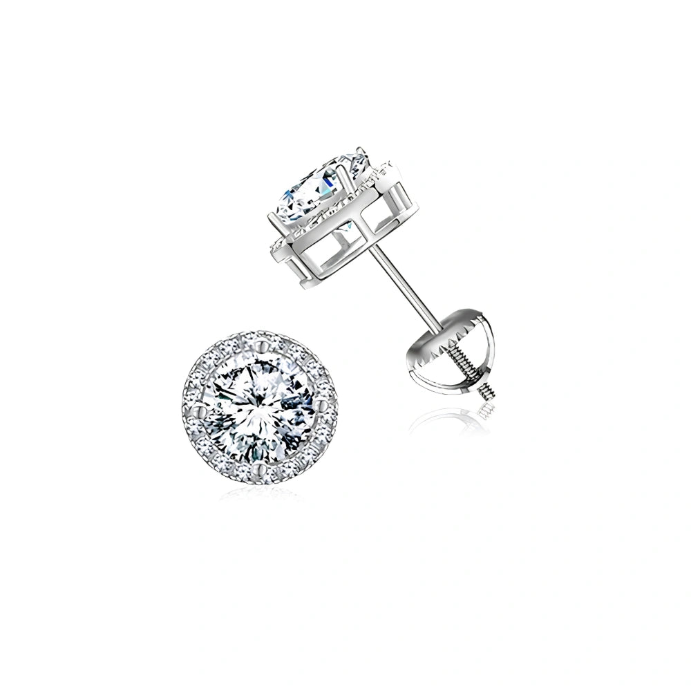 Moissanite Skeleton Cross Earrings