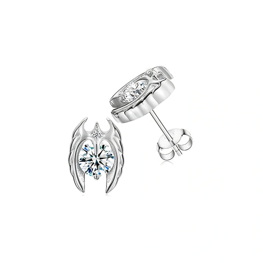 Moissanite Skeleton Cross Earrings