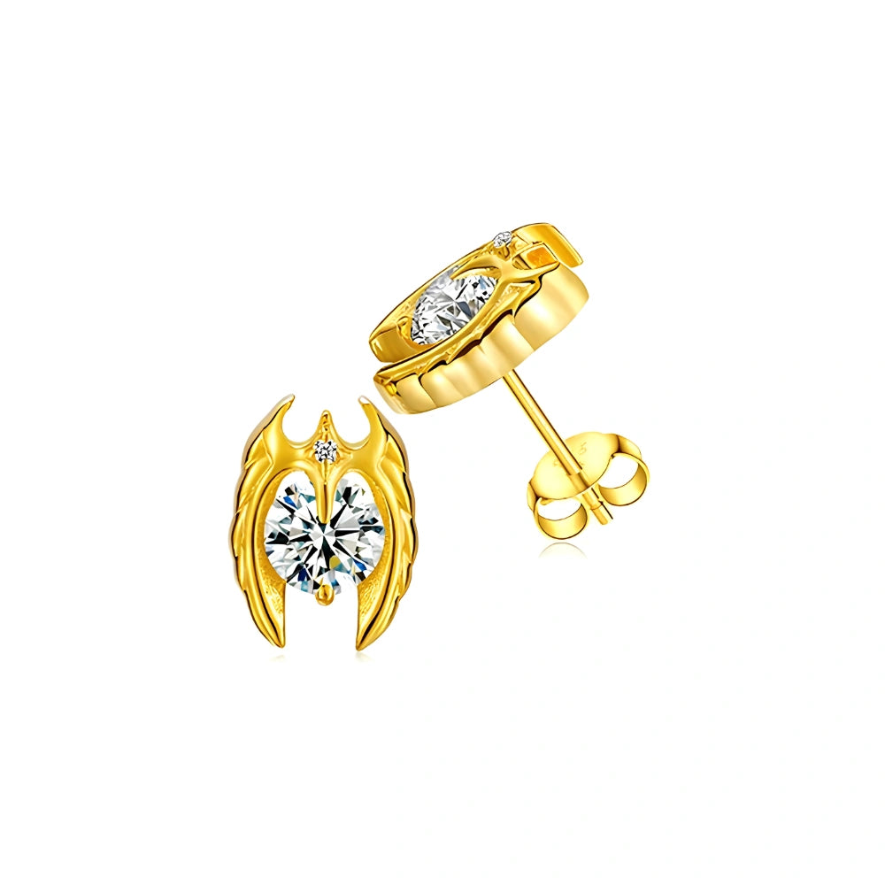Moissanite Skeleton Cross Earrings