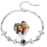 S925 Leaf Projection Photo Bracelet – Custom Image Jewelry