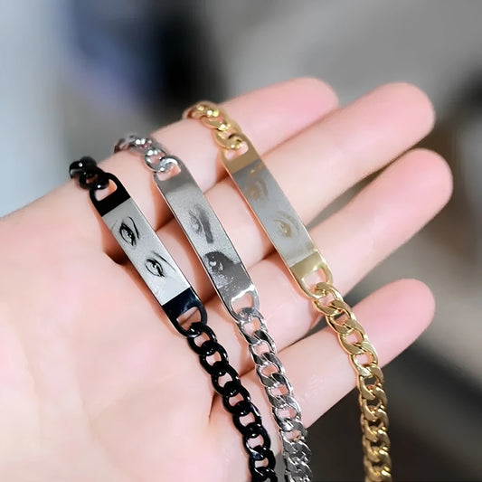 Personalized Laser Engraved Eye Bracelet Necklace
