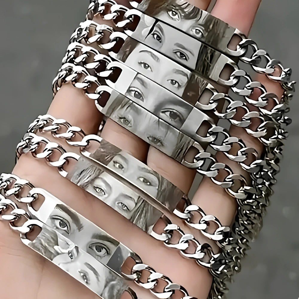 Personalized Laser Engraved Eye Bracelet Necklace