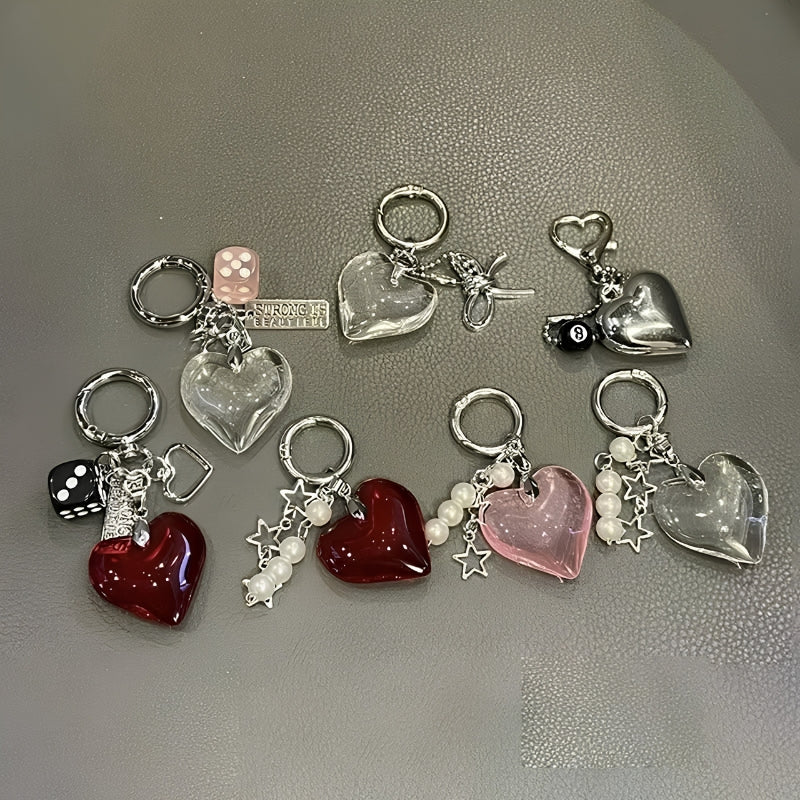 Handmade Edgy Dice Keychain, Grunge Y2K Bag Charm