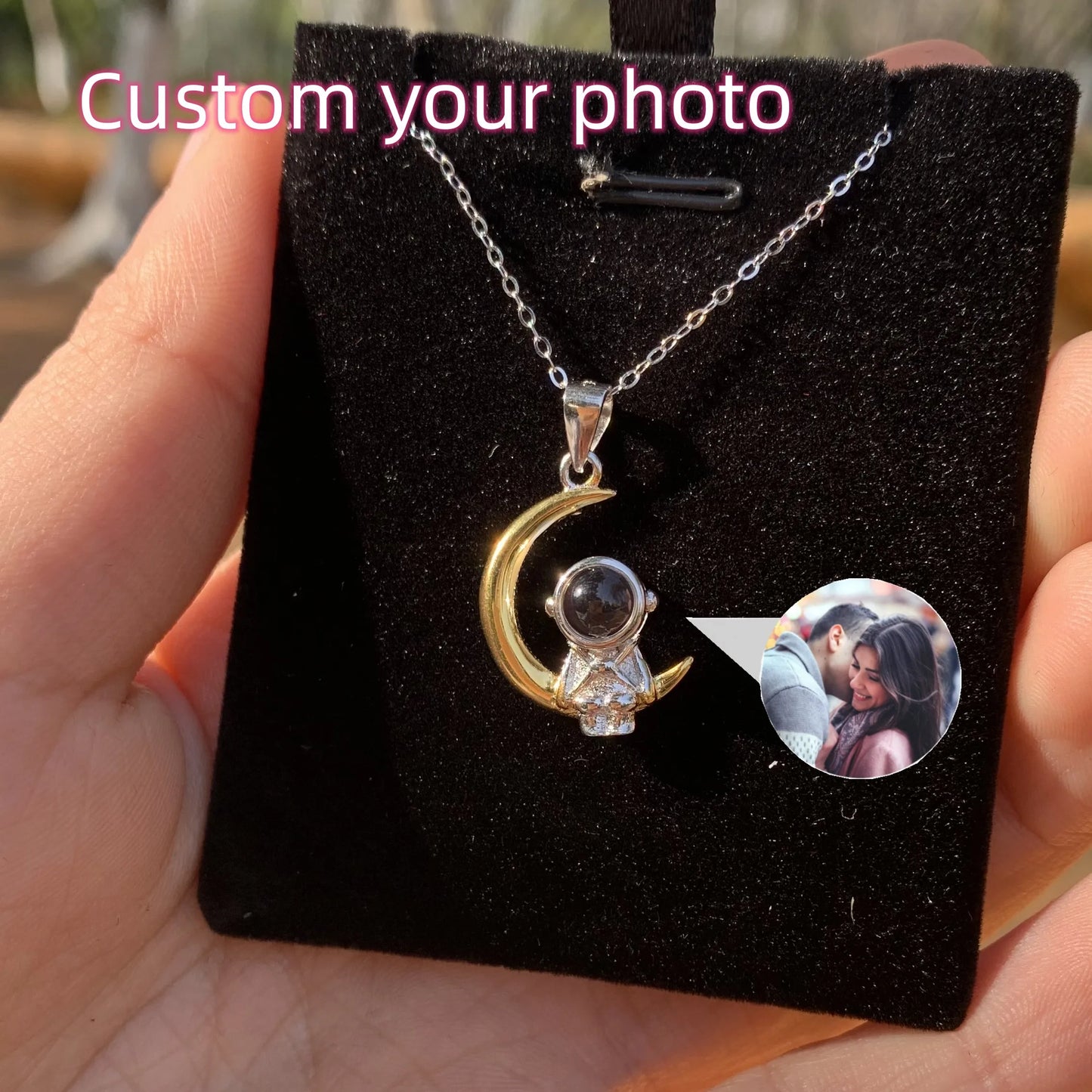 Custom Heart Projection Necklace – Personalized Photo Memory Gift