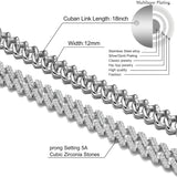 Miami Cuban Link Chain Necklace 12mm