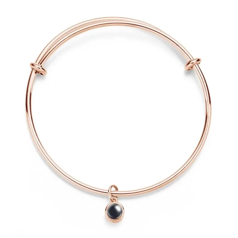 Customized Photo Projection Bracelets For Women Personalized Couple Bangles