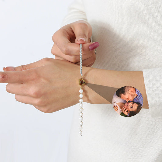 Handmade Pearl Projection Bracelet Custom Photo Luxury