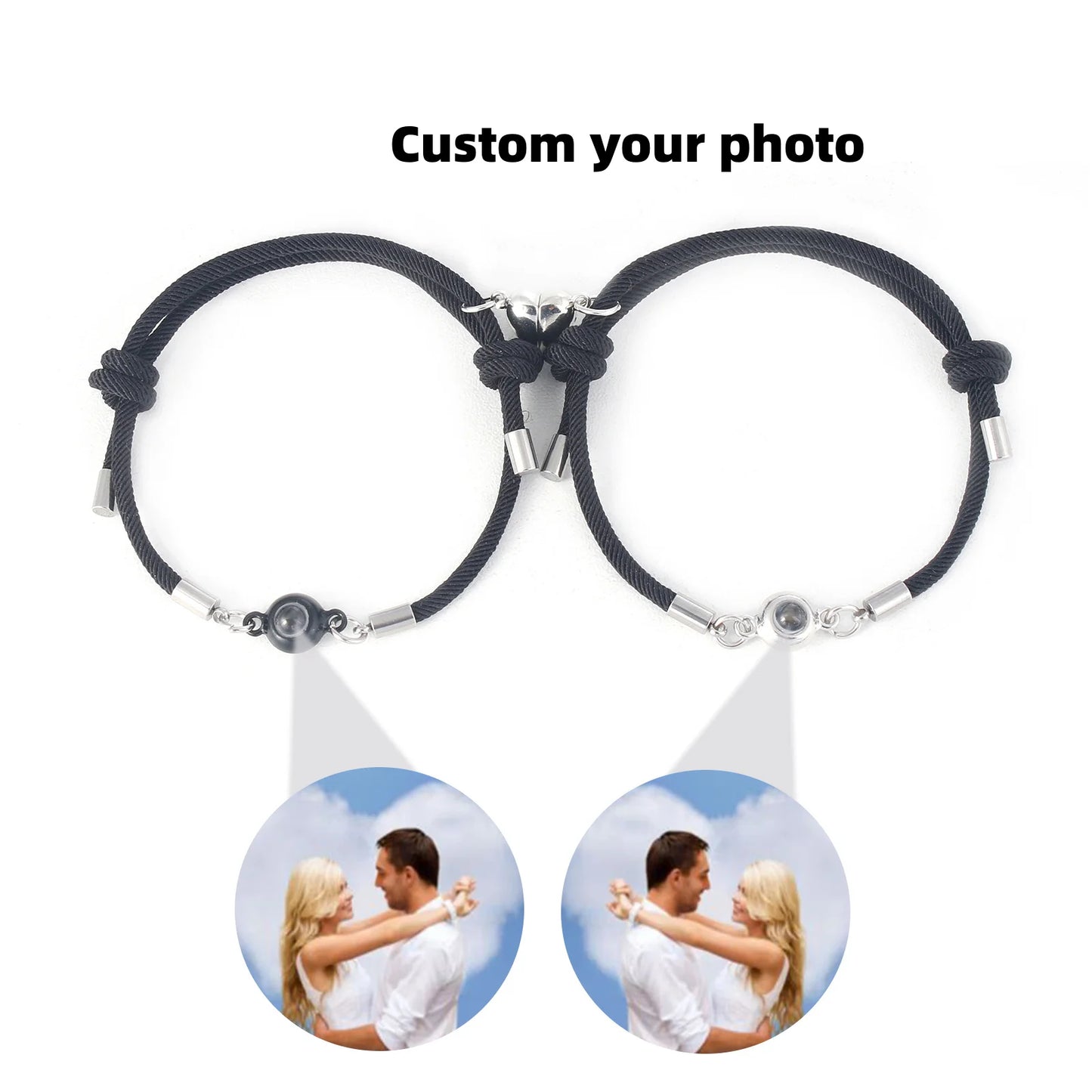 Couple Bracelet with Heart Magnetic Couple