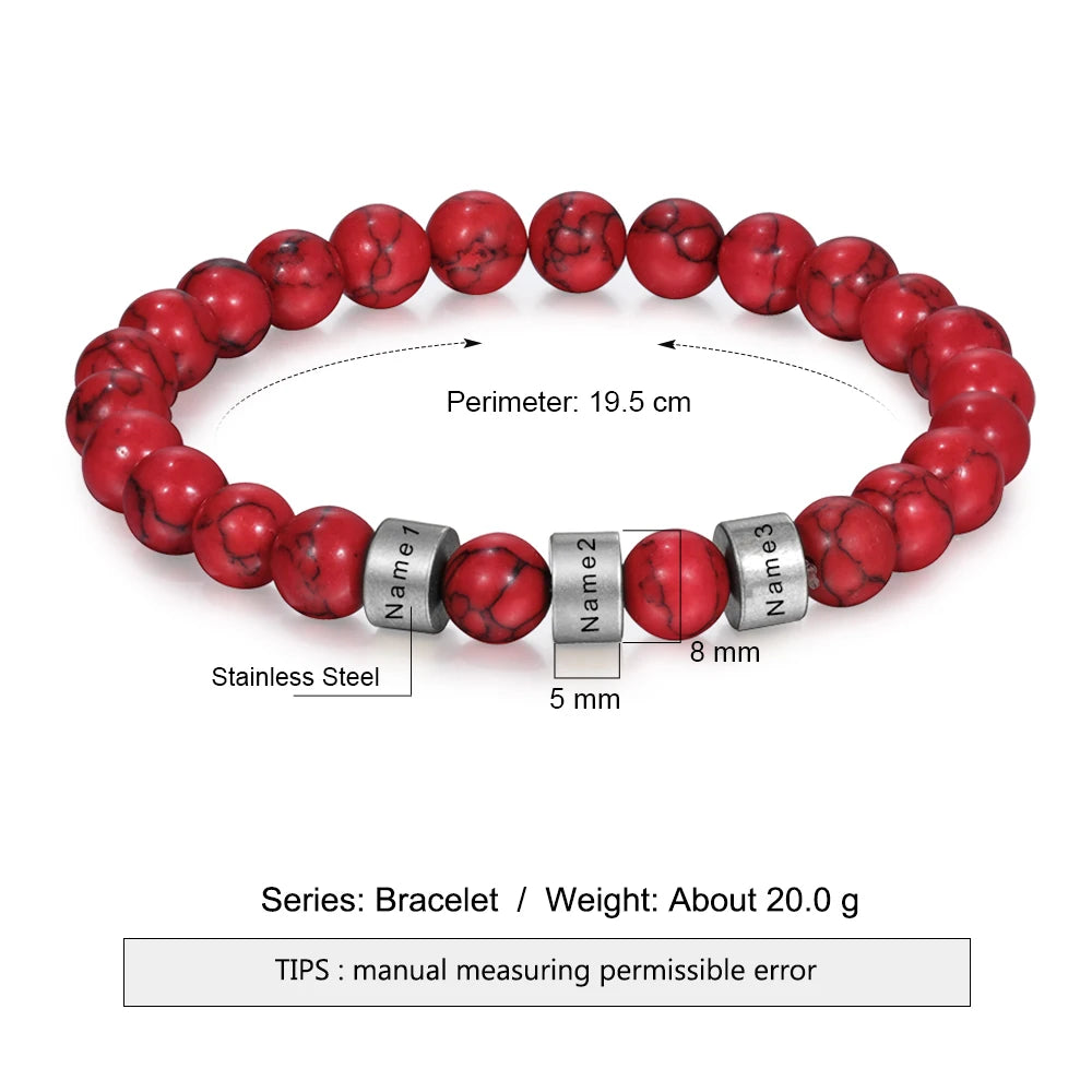 Personalized Stainless Steel Beaded Chain Name