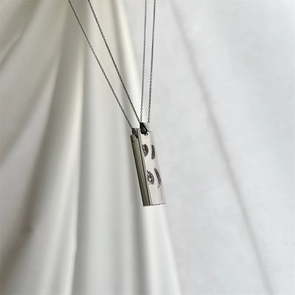 Personalized Eyes Engraved Necklace