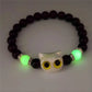 Fashion Luminous Beads Couple Bracelets with Glow-In-The-Dark Cat Charm