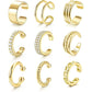 9Pcs 14K Gold Plated Non-Piercing Ear Cuff Set