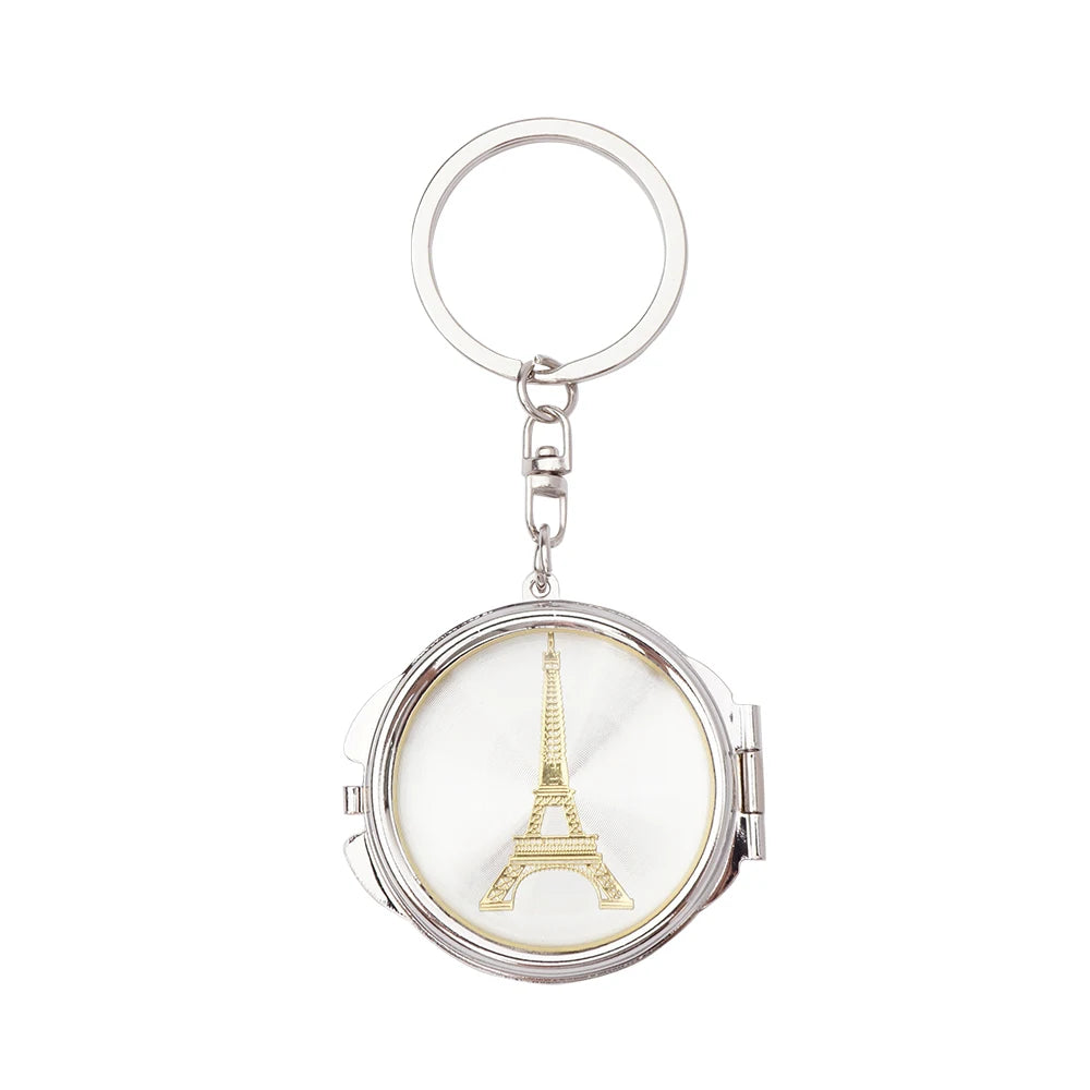 12Pcs Quinceañera Themed Compact Mirror Keychain Set