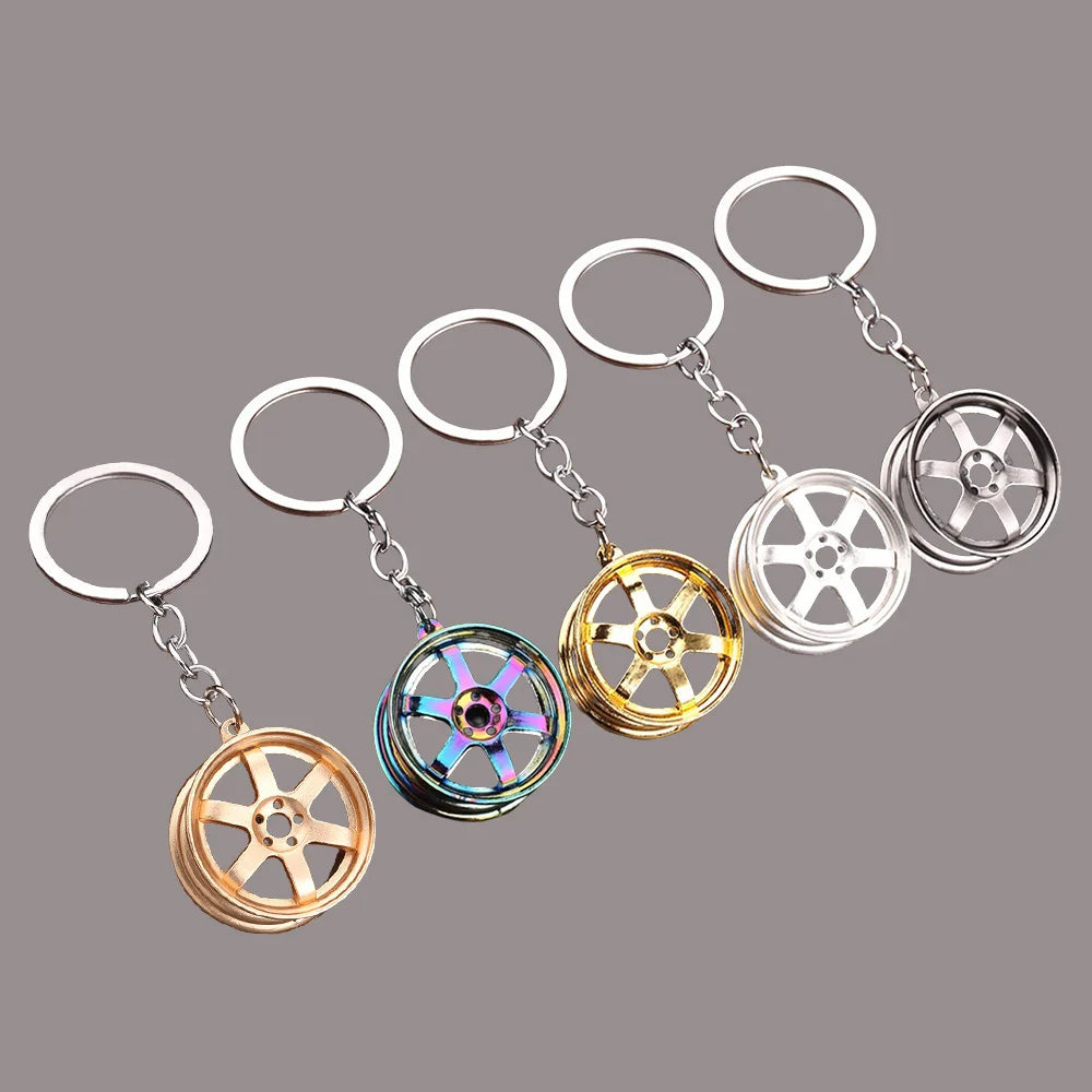 Turbo Brake Disc Car Keychain – Creative Metal Hub Key Ring for Car Lovers