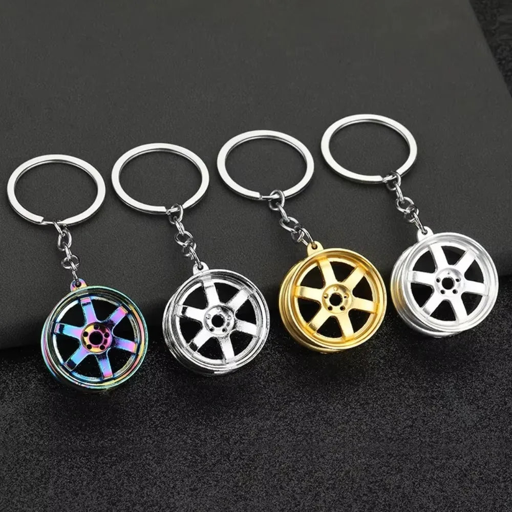 Turbo Brake Disc Car Keychain – Creative Metal Hub Key Ring for Car Lovers