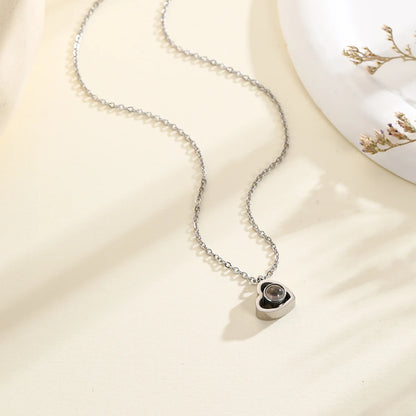 Custom Photo Projection Necklaces Personalized Heart Pendant