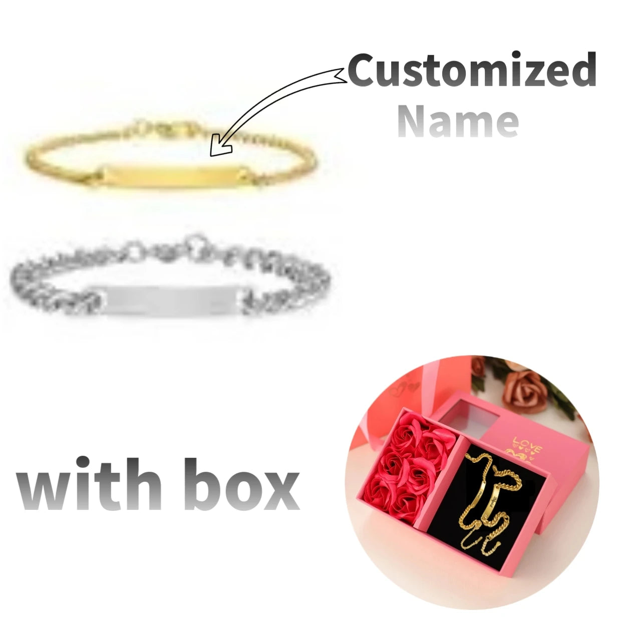Personalized Couple Bracelet Set with Custom Name