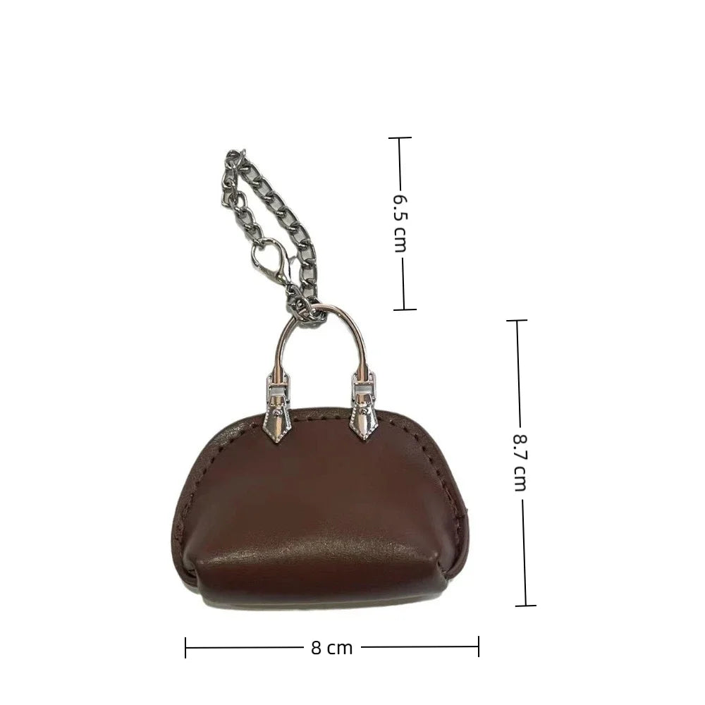 Mini PU Leather Handbag Keychain Pendant