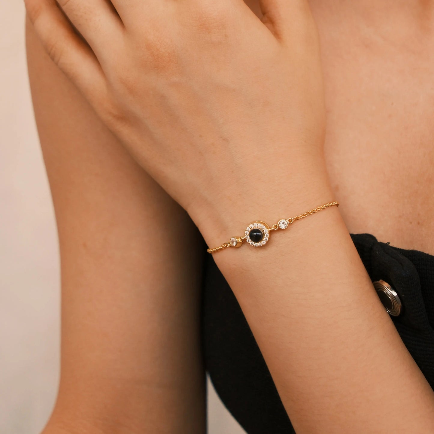 Custom Photo Projection Bracelet Zircon Pendant Bubble Memorial